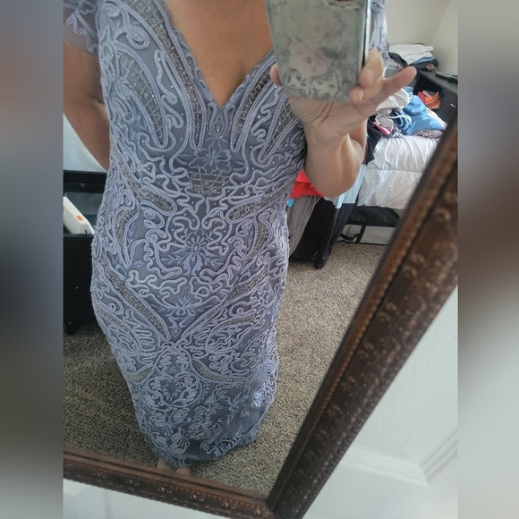 Montage by Mon Cheri Periwinkle Soutache Long Dress Size 6 - Picture 7 of 7